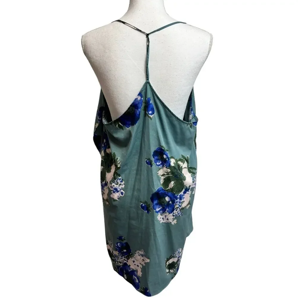 FREE PEOPLE INTIMATELY CASCADE SLIP ON BLUE WOMEN MINI DRESS SIZE LARGE